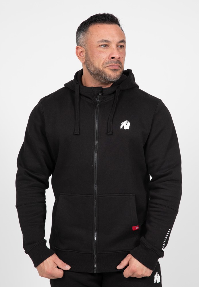 Gorilla Wear Leon Zipped Hoodie - Zwart - 4XL