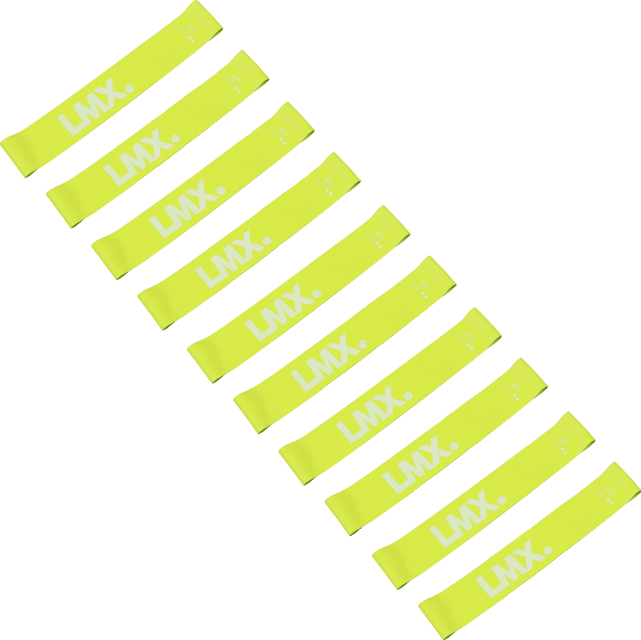 Lifemaxx LMX Mini Weerstandsband - Extra licht - Geel - 10 stuks