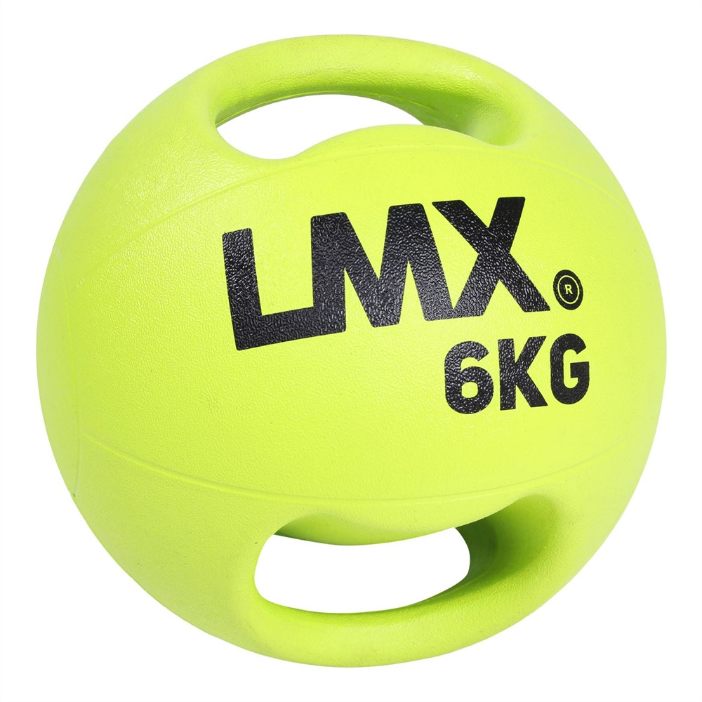 Lifemaxx LMX Medicijn bal - Double Handle Medicine Ball - 6 kg - Geel
