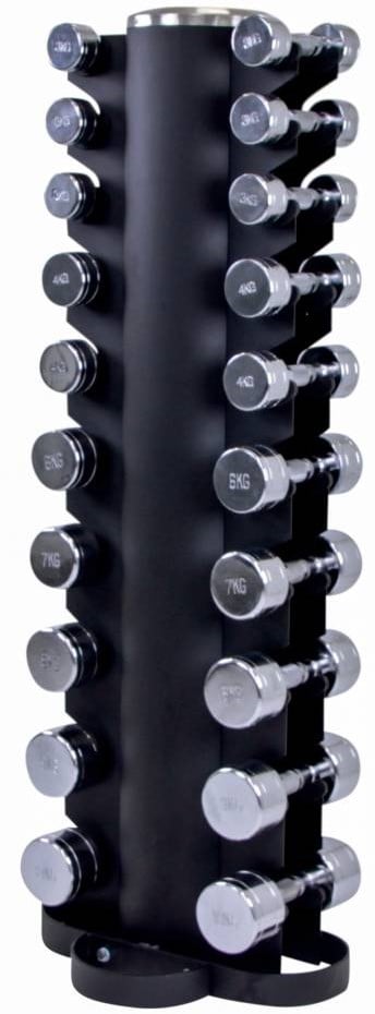 Lifemaxx Dumbbell Toren met Volledige Chroom Dumbbell Set - 1 t/m 10 kg