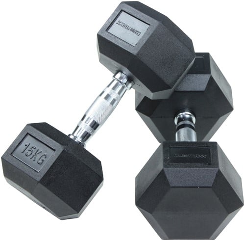 Lifemaxx Crossmaxx Hexa Dumbbell Set - 2 x 15 kg