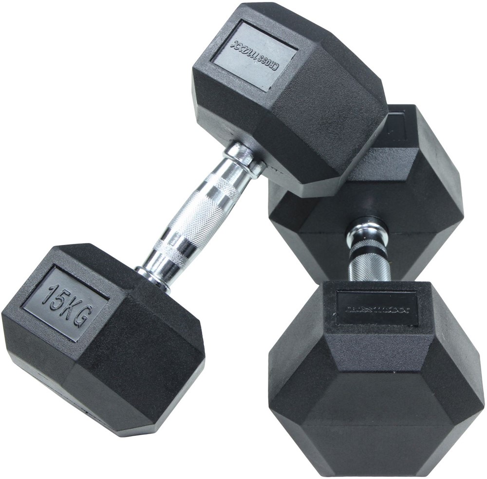 Lifemaxx Crossmaxx Hexa Dumbbell Set - 2 x 5 kg