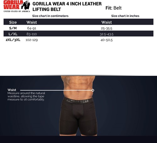 Gorilla Wear 4 Inch Leren Lifting Belt - Bruin