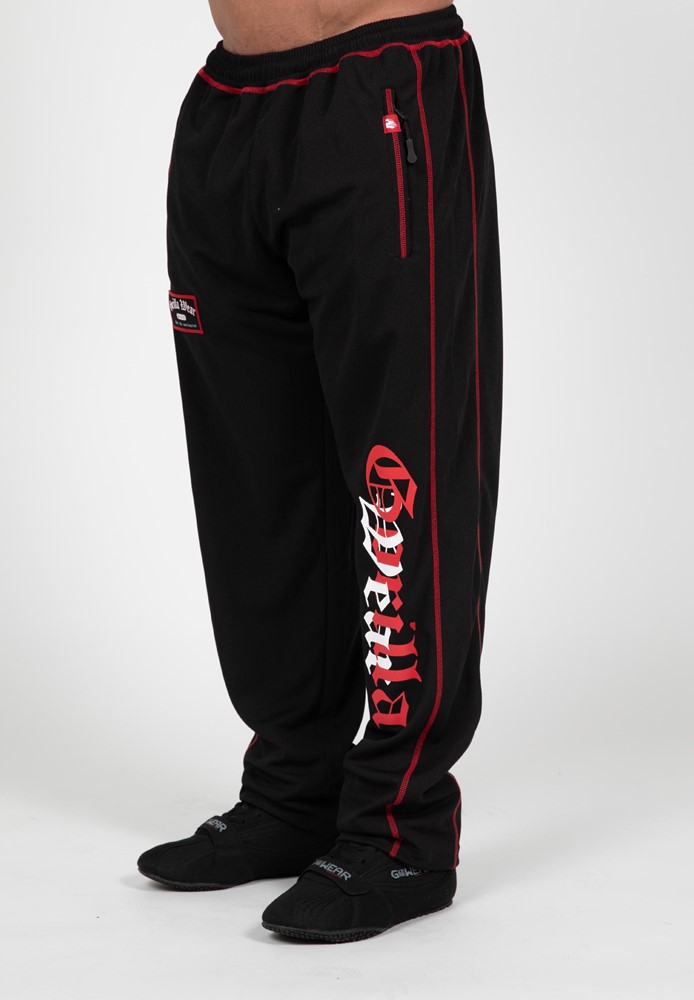 Gorilla Wear Marlow Mesh Pants - Zwart/Rood - S/M