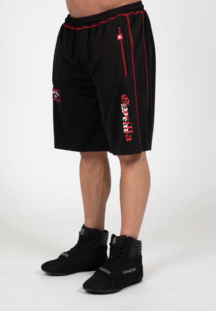Gorilla Wear Marlow Mesh Shorts - Zwart/Rood - L/XL