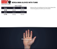 Gorilla Wear Berea MMA Handschoenen (Zonder Duim) - Zwart/Wit