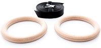 Muscle Power Houten Crossfit Ringen / Turnringen Set - Inclusief Straps