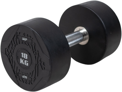 Muscle Power Ronde Dumbbell - Rubber - Per stuk - 18 kg