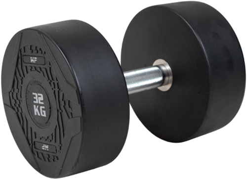 Muscle Power Ronde Dumbbell - Rubber - Per stuk - 32 kg