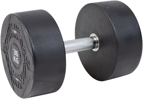Muscle Power Ronde Dumbbell - Rubber - Per stuk - 36 kg
