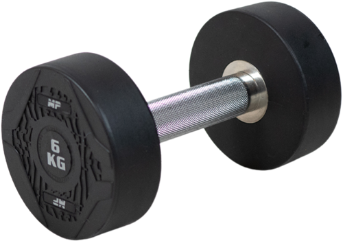 Muscle Power Ronde Dumbbell - Rubber - Per stuk - 6 kg