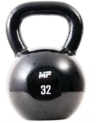 Muscle Power Gietijzeren Kettlebell - Zwart - 32 kg
