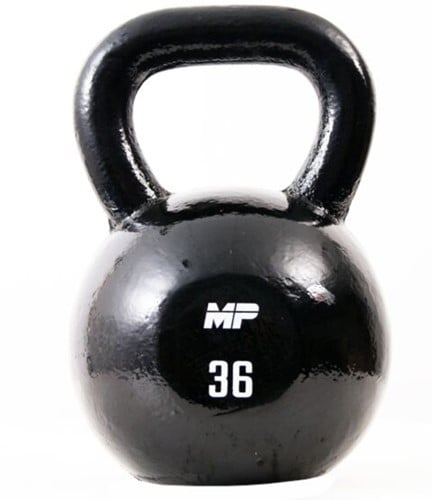 Muscle Power Gietijzeren Kettlebell - Zwart - 36 kg