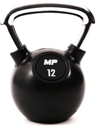 fitnessapparaat.nl Muscle Power Rubberen Kettlebell - Zwart - 12 kg aanbieding