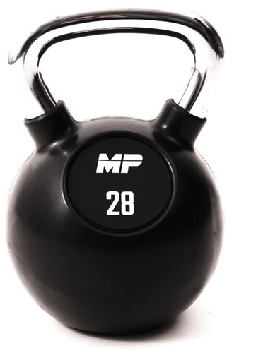 Muscle Power Rubberen Kettlebell - Zwart - 28 kg