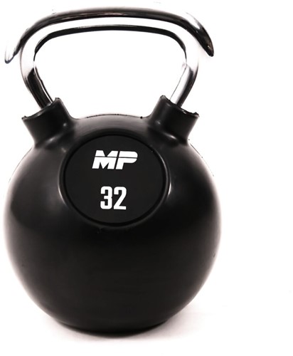 Muscle Power Rubberen Kettlebell - Zwart - 32 kg