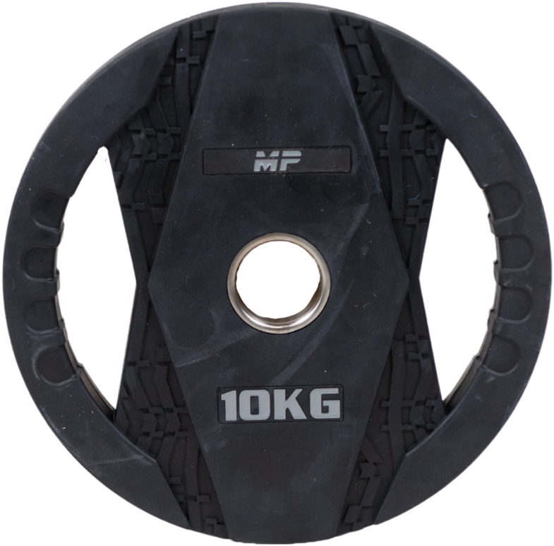 Muscle Power Olympische Halterschijf met Handgrepen - Rubber - 10 kg
