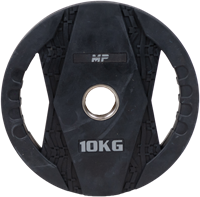 Muscle Power Olympische Halterschijf met Handgrepen - Rubber - 10 kg