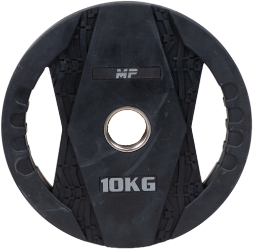 Muscle Power Olympische Halterschijf met Handgrepen - Rubber - 10 kg
