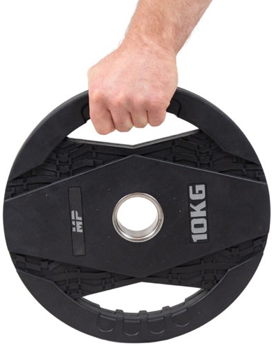 Muscle Power Olympische Halterschijf met Handgrepen - Rubber - 10 kg-2