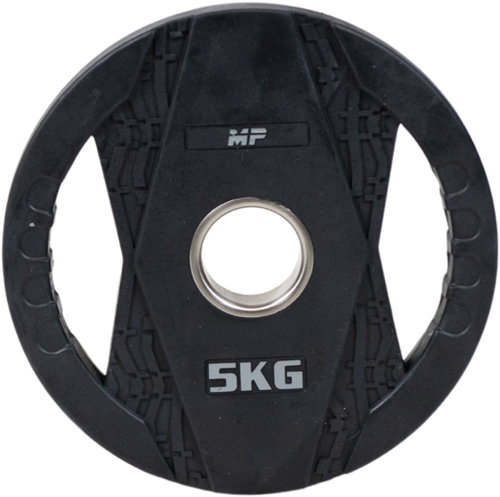 Muscle Power Olympische Halterschijf met Handgrepen - Rubber - 5 kg