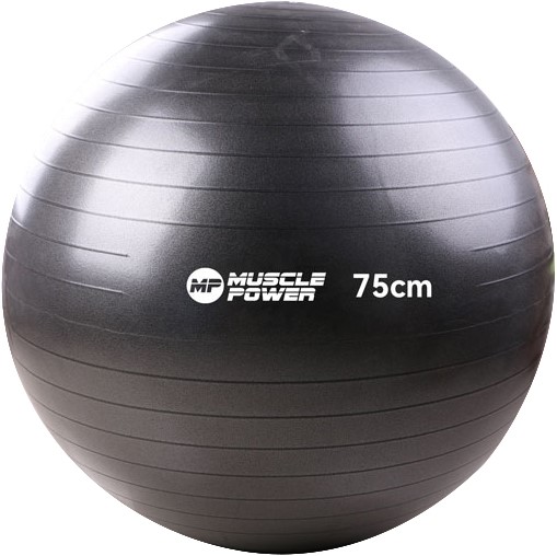 Muscle Power Anti-Burst Fitnessbal - Zwart - 75 cm
