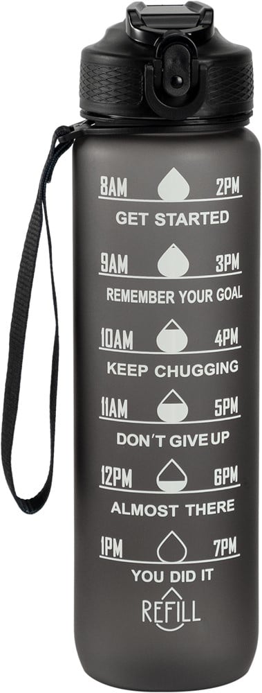 Motivai Motivatie Waterfles - Zwart - 1000 ml