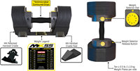 MX55 Verstelbare Dumbbells met Rek