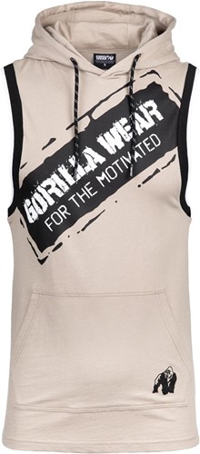Loretto Hooded Tank Top - Beige - 4XL