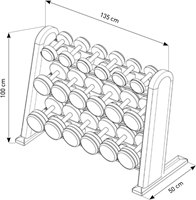 Nohrd Dumbbellset van 36 - Incl. Opbergrek - Walnoot-3