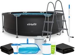 VirtuFit Rond Zwembad Ø244 x 76 cm - Antraciet - Compleet pakket