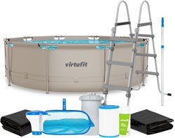 VirtuFit Zwembad Rond Ø366 x 100 cm - Beige - Compleet Pakket