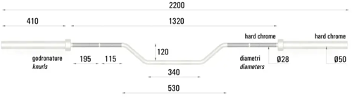 Toorx Professional OB Offset Bar Halterstang - 220 cm-2