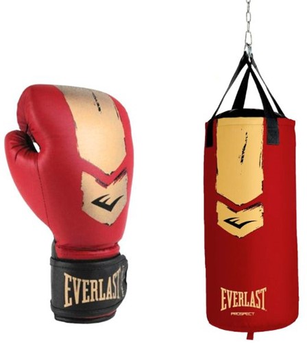 Everlast Prospect 2 Heavy Bag Kit - Bokszak & Bokshandschoenen - Rood/Goud