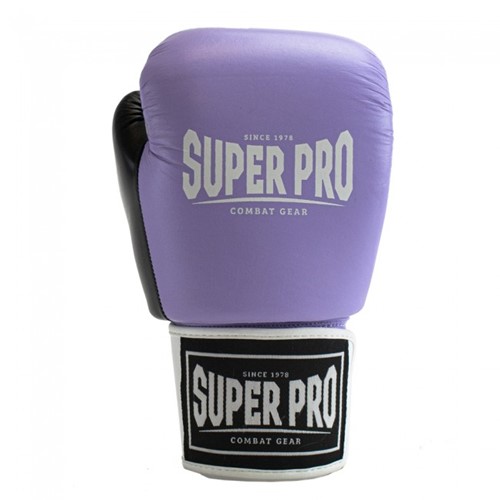 Super Pro Combat Gear Enforcer Lederen (Thai)Bokshandschoenen - Lila/Zwart/Wit-2