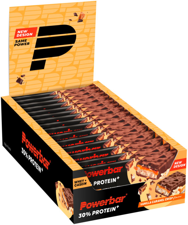 Powerbar 30% Protein+ Bar - 15 x 55 gr - Vanille Caramel Crisp