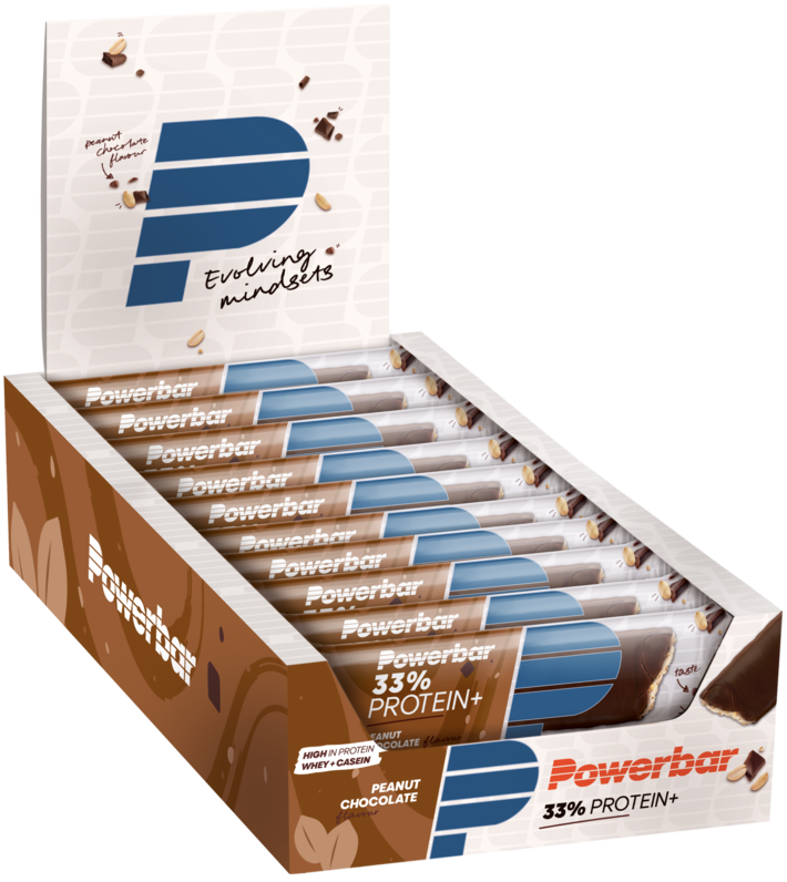 Powerbar 33% Protein+ Bar - 10 x 90 gr - Pinda Chocolade