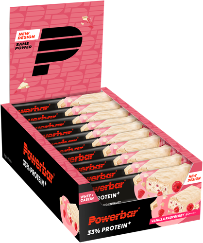 Powerbar 33% Protein+ Bar - 10 x 90 gr - Vanille Framboos