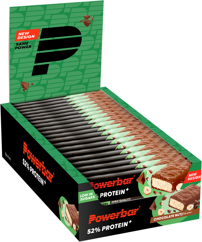 Powerbar 52% Protein+ Bar - 20 x 50 gr - Chocolade Noten