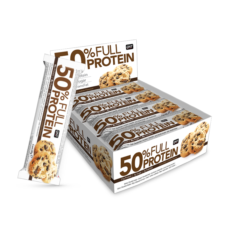 Qnt 50 Full Protein Bar 12 Repen Chocolate Cookie qnt kopen in de aanbieding Qnt 50 Full Protein Bar 12 Repen Chocolate Cookie qnt kopen in de aanbieding