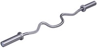 Lifemaxx Olympic Curled V-Bar - Geborsteld Staal - 120 cm