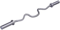 Lifemaxx Olympic Curled V-Bar - Geborsteld Staal - 120 cm