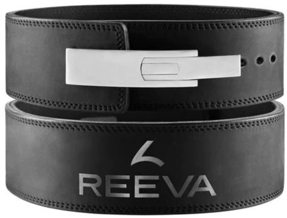 Reeva Nubik Leer Lifting Belt - Halterriem - Zwart