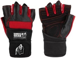 Gorilla Wear Dallas Wrist Wrap Handschoenen - Fitness Handschoenen - Zwart/Rood