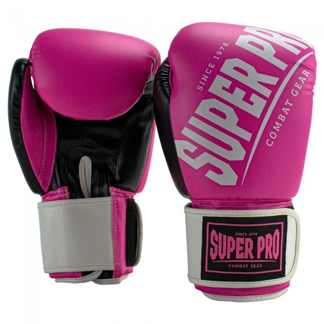 Super Pro Combat Gear Rebel (Kick)Bokshandschoenen - Roze/Wit - 16 oz