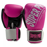 Super Pro Combat Gear Rebel (Kick)Bokshandschoenen - Zwart/Roze/Wit