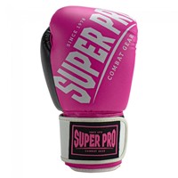 Super Pro Combat Gear Rebel (Kick)Bokshandschoenen - Zwart/Roze/Wit-2