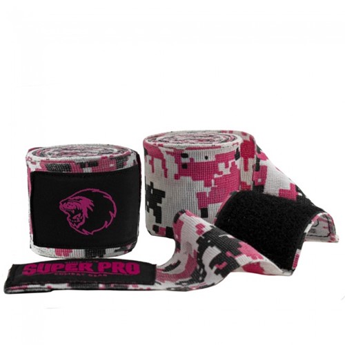 Super Pro Combat Gear Semi-Elastische Bandages - Camo Roze/Zwart/Wit-2