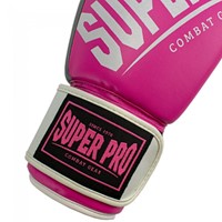 Super Pro Combat Gear Rebel (Kick)Bokshandschoenen - Zwart/Roze/Wit
