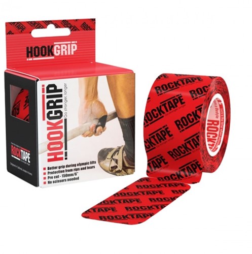 RockTape Hook Grip Kinesiotape - Sporttape - 5 cm x 5 m - Rood Logo